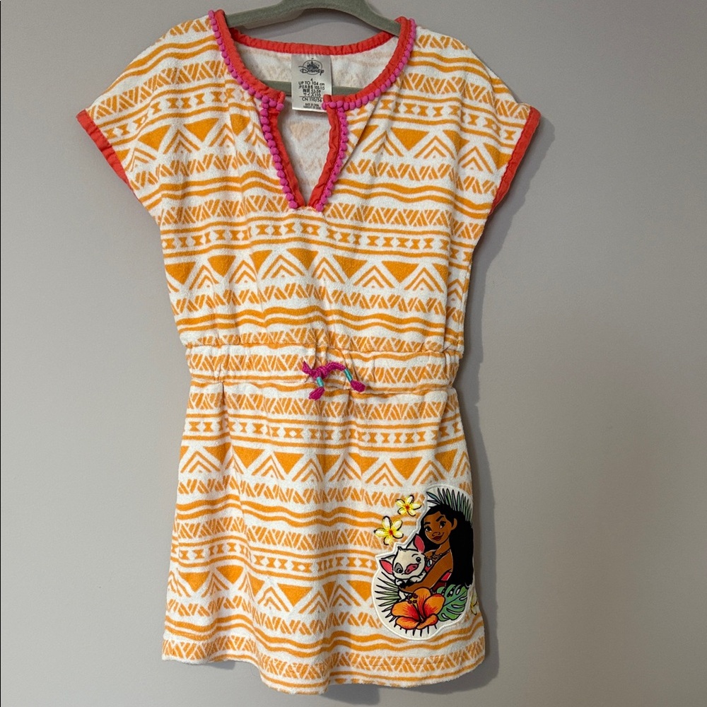 Disney Moana terry Swim Dress Cover Up- size 4, EUC